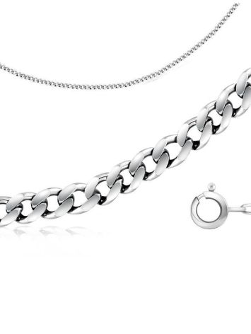 Sterling Silver Curb Chain, Length: 50, image 