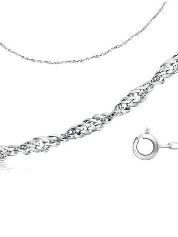 Silver Singapore chain, Length: 45, image 