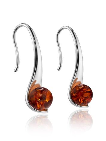 Stylish Cognac Amber Earrings The Leia, image 