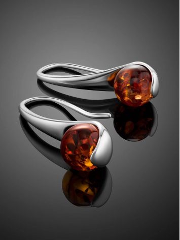 Stylish Cognac Amber Earrings The Leia, image , picture 2