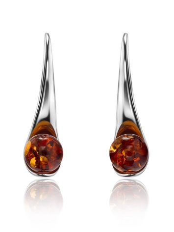 Stylish Cognac Amber Earrings The Leia, image , picture 3
