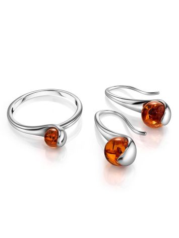 Stylish Cognac Amber Earrings The Leia, image , picture 4