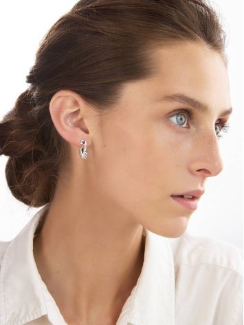 Chic Silver Twisted Stud Earrings The Liquid, image , picture 3