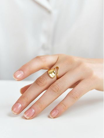 Fabulous Contemporary Gold Plated Silver Ring The Liquid, Ring Size: Adjustable, image , picture 4