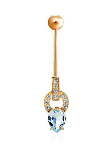Fabulous Gilded Silver Topaz Navel Piercing, image 
