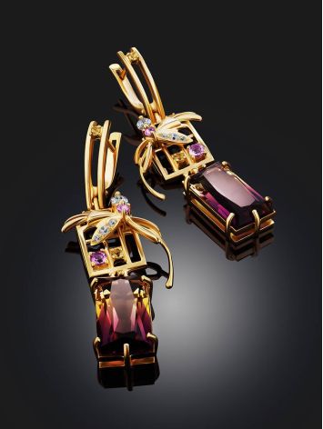 Fabulous Gilded Silver Ametrine Earrings With Amethyst And Citrine, image , picture 2