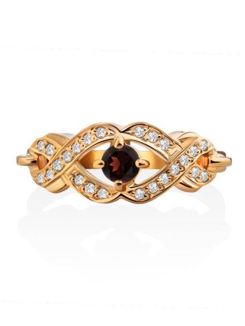 Elegant Gilded Silver Garnet Ring, Ring Size: 6.5 / 17, image , picture 3