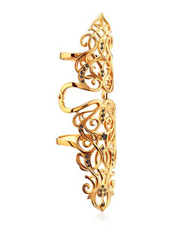 Fabulous Gilded Silver Articulated Ring, Ring Size: 5.5 / 16, image , picture 5