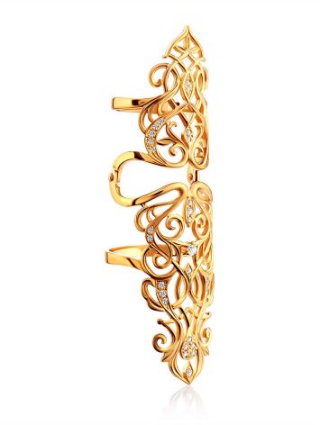 Baroque Style Gilded Silver Articulated Ring, Ring Size: 8 / 18, image , picture 4