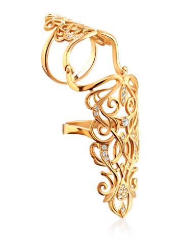 Baroque Style Gilded Silver Articulated Ring, Ring Size: 8 / 18, image 