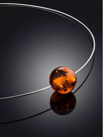 Simplistic Silver Wire Amber Necklace The Palazzo, image , picture 2