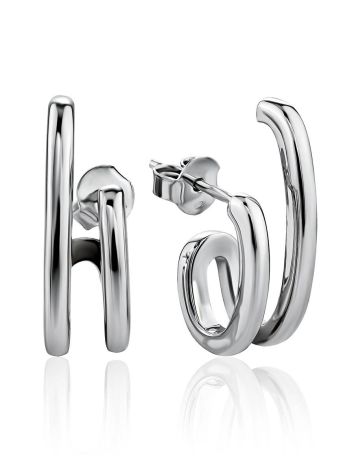 Coiled Design Silver Stud Earrings The ICONIC, image 