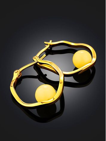 Curvaceous Gilded Silver Amber Hoop Earrings The Palazzo, image , picture 2
