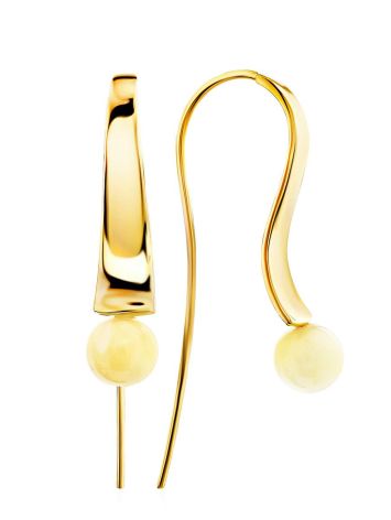 Trendy Gilded Silver Amber Hook Earrings The Palazzo, image 