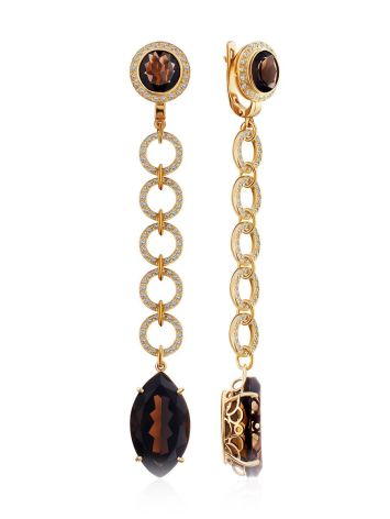 Gorgeous Designer Smoky Quartz Dangle Earrings, image 