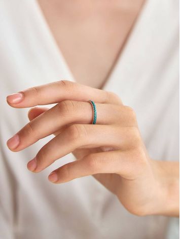 Chic Silver Enamel Ring, Ring Size: 8 / 18, image , picture 3