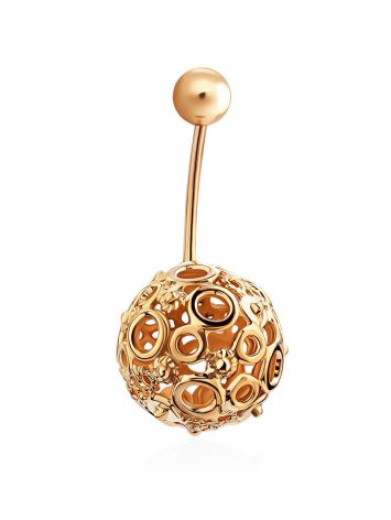 Bubble Motif Gilded Silver Navel Piercing, image 