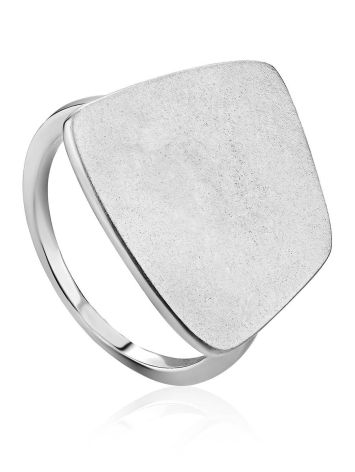 Bold Matt Silver Ring The Liquid, Ring Size: 8.5 / 18.5, image 