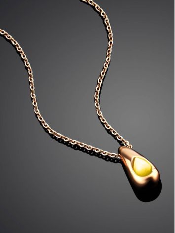 Simplistic Design Rose Gold Plated Amber Necklace The Palazzo, image , picture 2