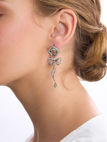 Chic Green Amethyst Dangle Earrings, image , picture 3