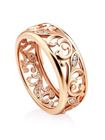 Exquisite Gilded Silver Band Ring, Ring Size: 5.5 / 16, image 