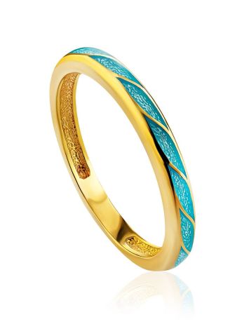 Bright Silver Enamel Ring, Ring Size: 6 / 16.5, image 