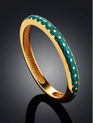 Refined Gilded Silver Enamel Ring, Ring Size: 6.5 / 17, image , picture 2