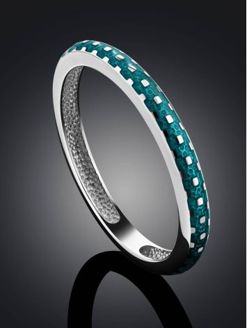 Slender Silver Enamel Ring, Ring Size: 6.5 / 17, image , picture 2