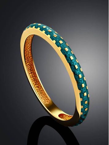 Refined Azure Blue Enamel Ring, Ring Size: 7 / 17.5, image , picture 2