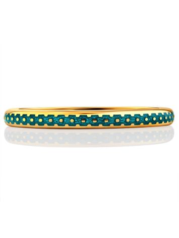 Refined Azure Blue Enamel Ring, Ring Size: 7 / 17.5, image , picture 4