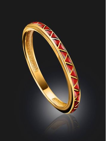 Slender Gilded Silver Enamel Ring, Ring Size: 6.5 / 17, image , picture 2