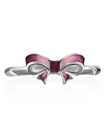 Bow Motif Silver Enamel Ring, Ring Size: 6 / 16.5, image , picture 4