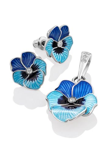 Cute Blue Enamel Floral Pendant, image , picture 5