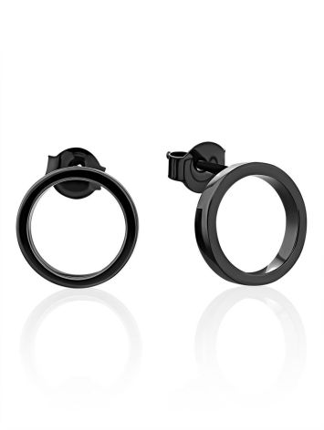 Blackened Silver Open Stud Earrings The ICONIC, image 