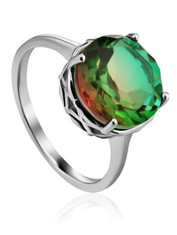 Lustrous Rainbow Quartz Ring, image 