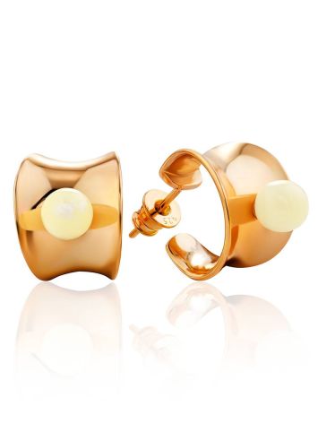 Rose Gold Silver Stud Hoop Earrings The Palazzo, image 