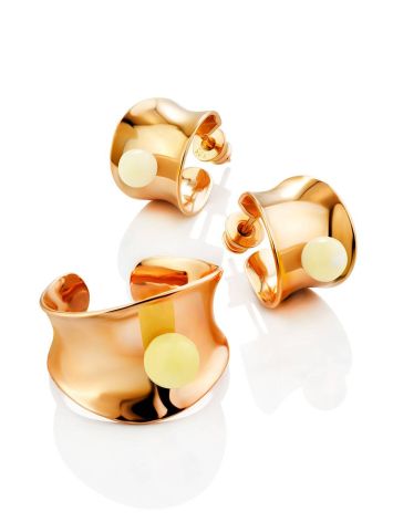 Rose Gold Silver Stud Hoop Earrings The Palazzo, image , picture 3