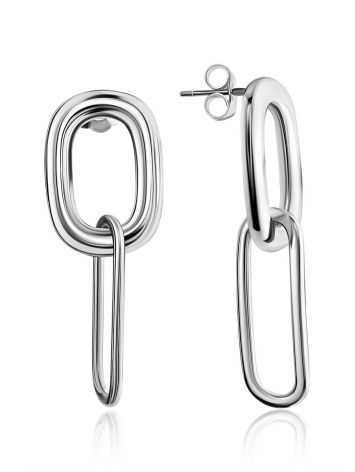 Chain Motif Silver Dangle Earrings The ICONIC, image 