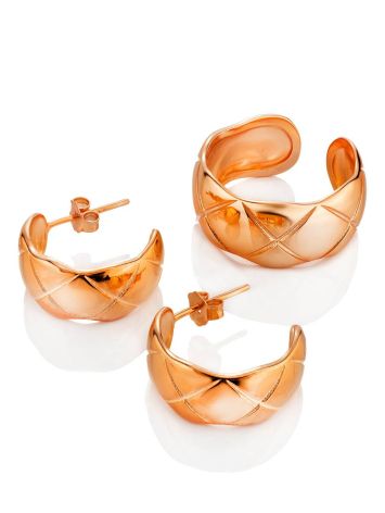 Harlequin Motif Rose Gold Plated Silver Earrings The ICONIC, image , picture 6