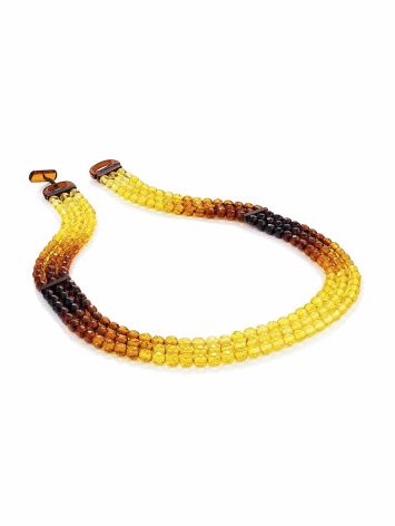 Stylish Two Tone Amber Beaded Necklace, Length: 45, image , picture 3