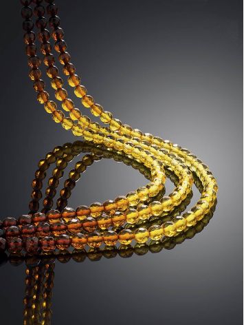 Stylish Two Tone Amber Beaded Necklace, Length: 45, image , picture 2