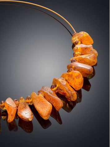 Ethnic Style Cognac Tone Amber Necklace, Length: 40, image , picture 2