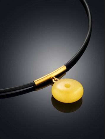 Stylish Natural Amber Pendant Necklace, Length: 40, image , picture 2