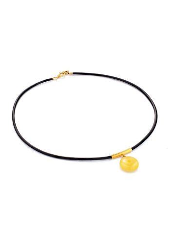 Stylish Natural Amber Pendant Necklace, Length: 40, image , picture 3