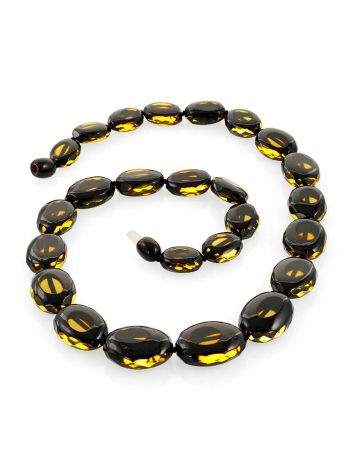 Luminous Faceted Green Amber Necklace, Length: 42, image , picture 3