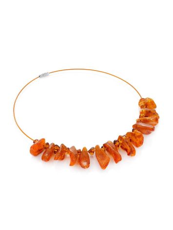 Ethnic Style Cognac Tone Amber Necklace, Length: 40, image , picture 3