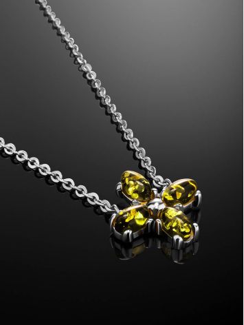 Chic Cross Motif Silver Amber Necklace The Supreme, Length: 49, image , picture 2
