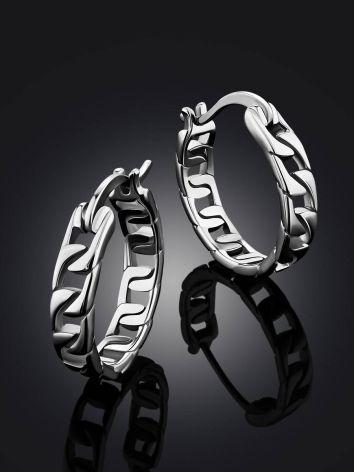 Chain Motif Silver Hoop Earrings The ICONIC, image , picture 2