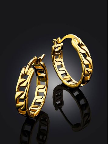Trendy Chain Motif Hoop Earrings The ICONIC, image , picture 2
