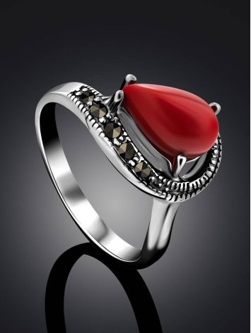 Refined Silver Coral Ring The Lace, Ring Size: 6.5 / 17, image , picture 2
